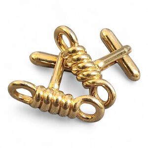 Vintage Pierre Cardin Rope Twist Cufflinks Gold Tone Circular End 1" Wide